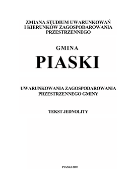 Zmiana Studium Uwarunkowań I Kierunków Zagospodarowania Przestrzennego