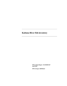 Kaituna River Fish Inventory