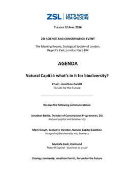 AGENDA Natural Capital