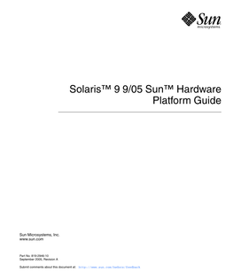 Solaris 9 9/05 Sun Hardware Platform Guide