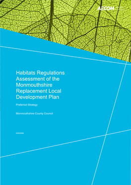 Habitats Regulations Assessment of the Monmouthshire Replacement Local Development Plan