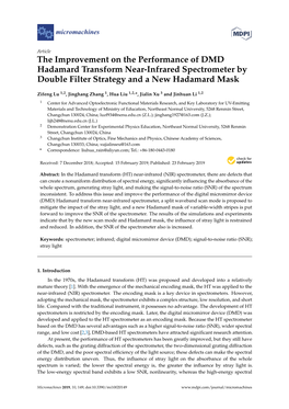 The Improvement on the Performance of DMD Hadamard Transform Near-Infrared Spectrometer by Double Filter Strategy and a New Hadamard Mask