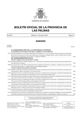 Boletín Oficial De La Provincia De Las Palmas