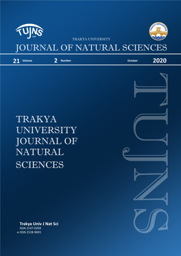 Trakya University Journal of Natural Sciences