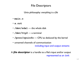 File Descriptors