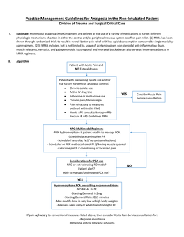 Analgesia for Non-Intubated Patients