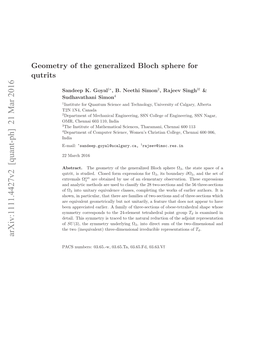 Geometry of the Generalized Bloch Sphere for Qutrits 2