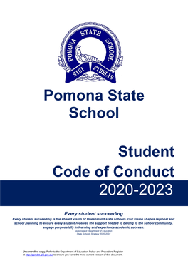 Pomona State School Student Code of Conduct