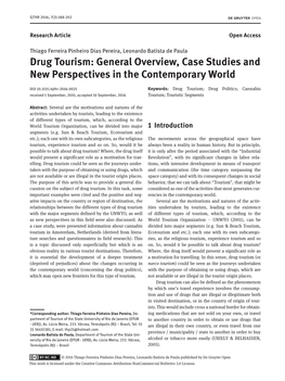 Drug Tourism: General Overview, Case Studies and New Perspectives in the Contemporary World