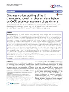 DNA Methylation Profiling of the X Chromosome Reveals an Aberrant