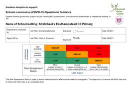 St Michael's Risk Assessment 25-6-21-Signed