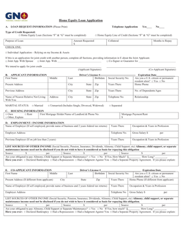 Home Equity Loan Application