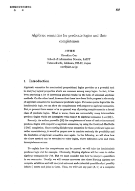 Algebraic Semantics for Predicate Logics and Their Completeness