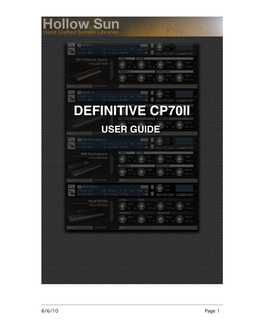 CP70II User Guide