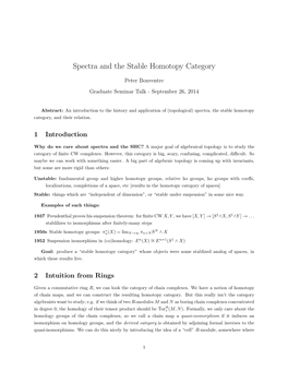 Spectra and the Stable Homotopy Category