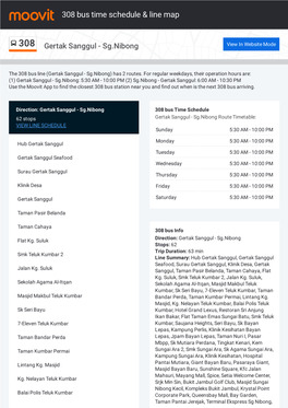 308 Bus Time Schedule & Line Route