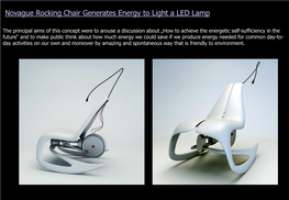 Novague Rocking Chair Generates Energy to Light a LED Lamp
