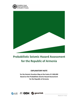 Probabilistic Seismic Hazard Assessment for the Republic of Armenia