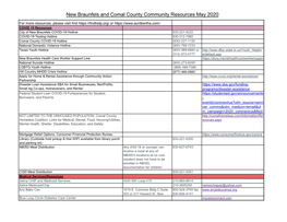 New Braunfels and Comal County Community Resources May 2020