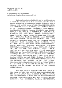 Décision N° 2012-647 DC Du 28 Février 2012