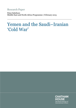 Yemen and the Saudi–Iranian 'Cold War'
