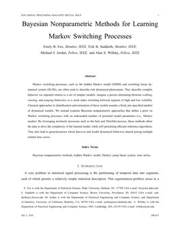 Bayesian Nonparametric Methods for Learning Markov Switching Processes