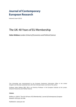 40 Years of EU Membership