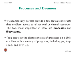 Processes and Daemons