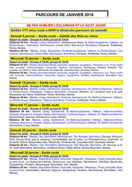 Parcours De Janvier 2018