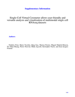 Single-Cell Virtual Cytometer Allows User-Friendly and Versatile Analysis and Visualization of Multimodal Single Cell Rnaseq Datasets