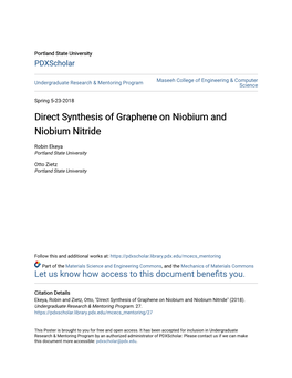 Direct Synthesis of Graphene on Niobium and Niobium Nitride