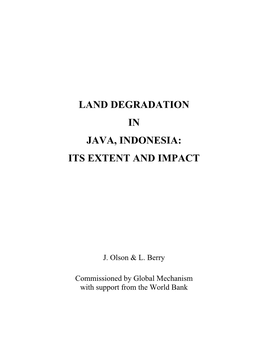 Land Degradation in Java, Indonesia: Its Extent and Impact