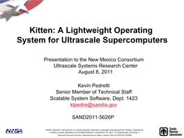 A Lightweight Operating System for Ultrascale Supercomputers