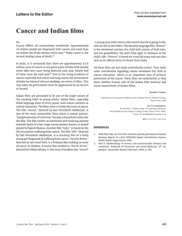 Cancer and Indian Films Role of Liver Transplantation for Surgical