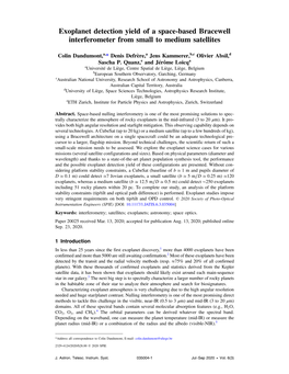 Exoplanet Detection Yield of a Space-Based Bracewell Interferometer from Small to Medium Satellites