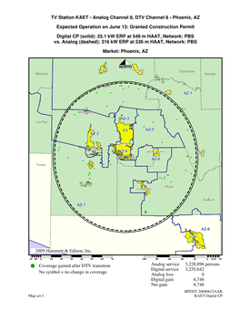 ©2009 Hammett & Edison, Inc. TV Station KAET • Analog Channel 8