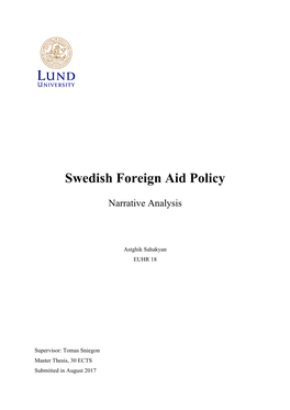 Swedish Foreign Aid Policy