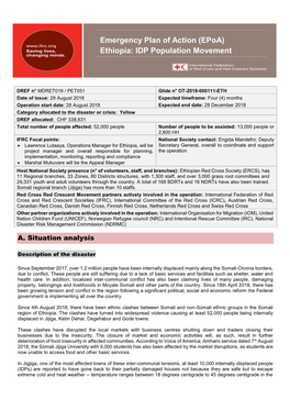 Ethiopia: IDP Population Movement