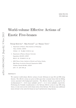 World-Volume Effective Actions of Exotic Five-Branes