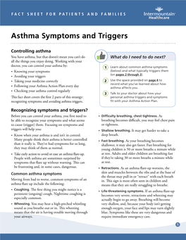 Asthma Symptoms and Triggers