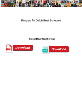 Panglao to Oslob Boat Schedule