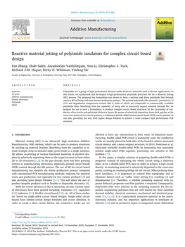 Additive Manufacturing 25 (2019) 477–484