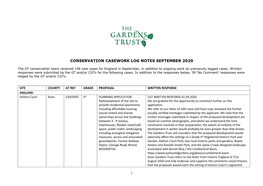 1 Conservation Casework Log Notes September 2020