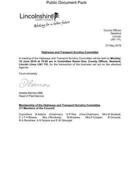 Agenda Document for Highways and Transport Scrutiny Committee, 10