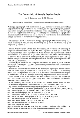 The Connectivity of Strongly Regular Graphs