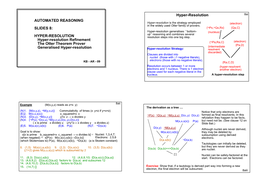 AUTOMATED REASONING SLIDES 8: HYPER-RESOLUTION Hyper