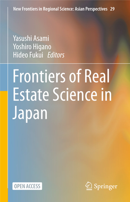 Frontiers of Real Estate Science in Japan New Frontiers in Regional Science: Asian Perspectives