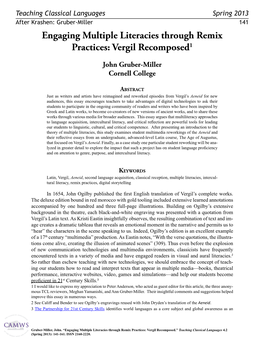 Engaging Multiple Literacies Through Remix Practices: Vergil Recomposed1