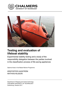 Testing and Evaluation of Lifeboat Stability