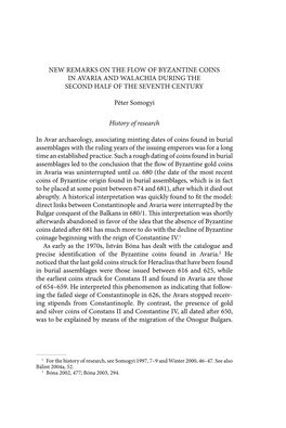 New Remarks on the Flow of Byzantine Coins in Avaria and Walachia During the Second Half of the Seventh Century